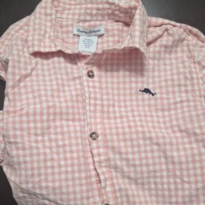Tommy Bahama Kids Coral Checkered Button Down Shirt